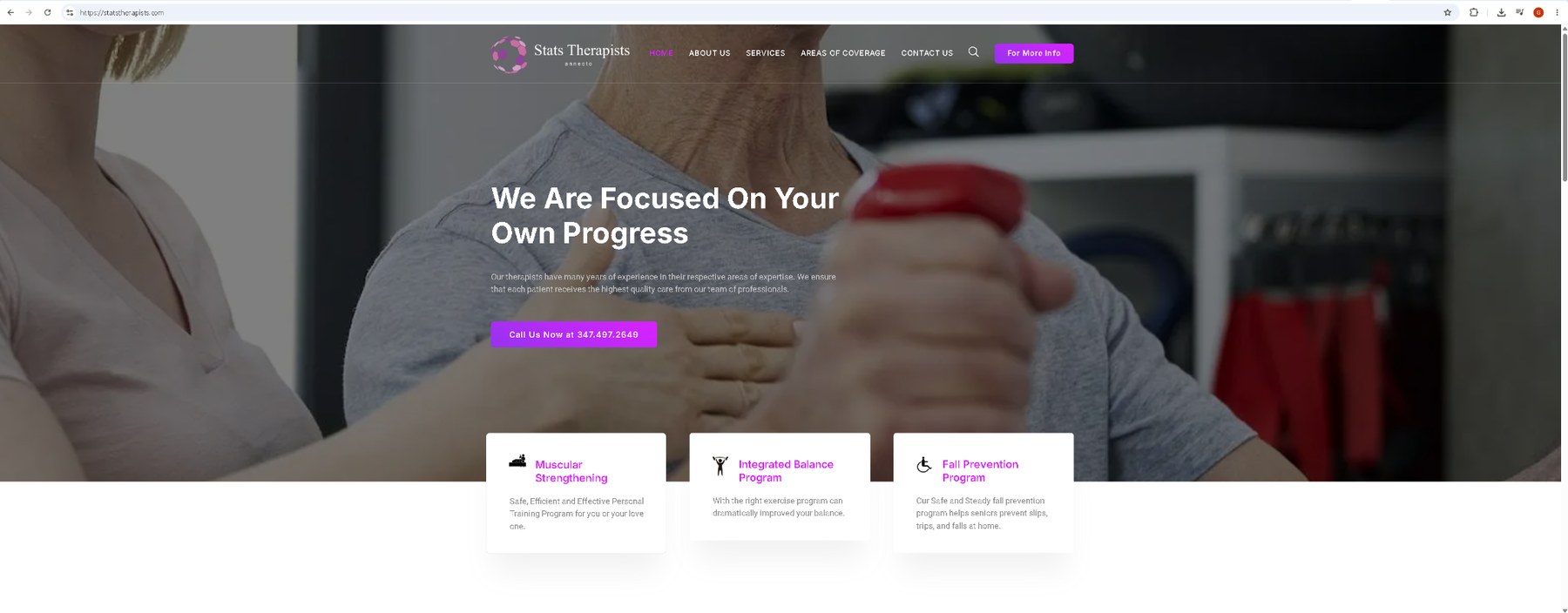 Stats Therapists website homepage