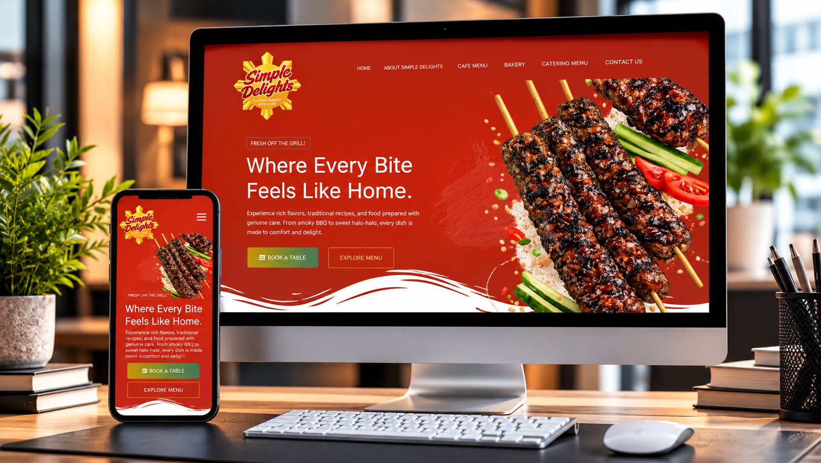 Simple Delights website after its redesign by DEZGNME