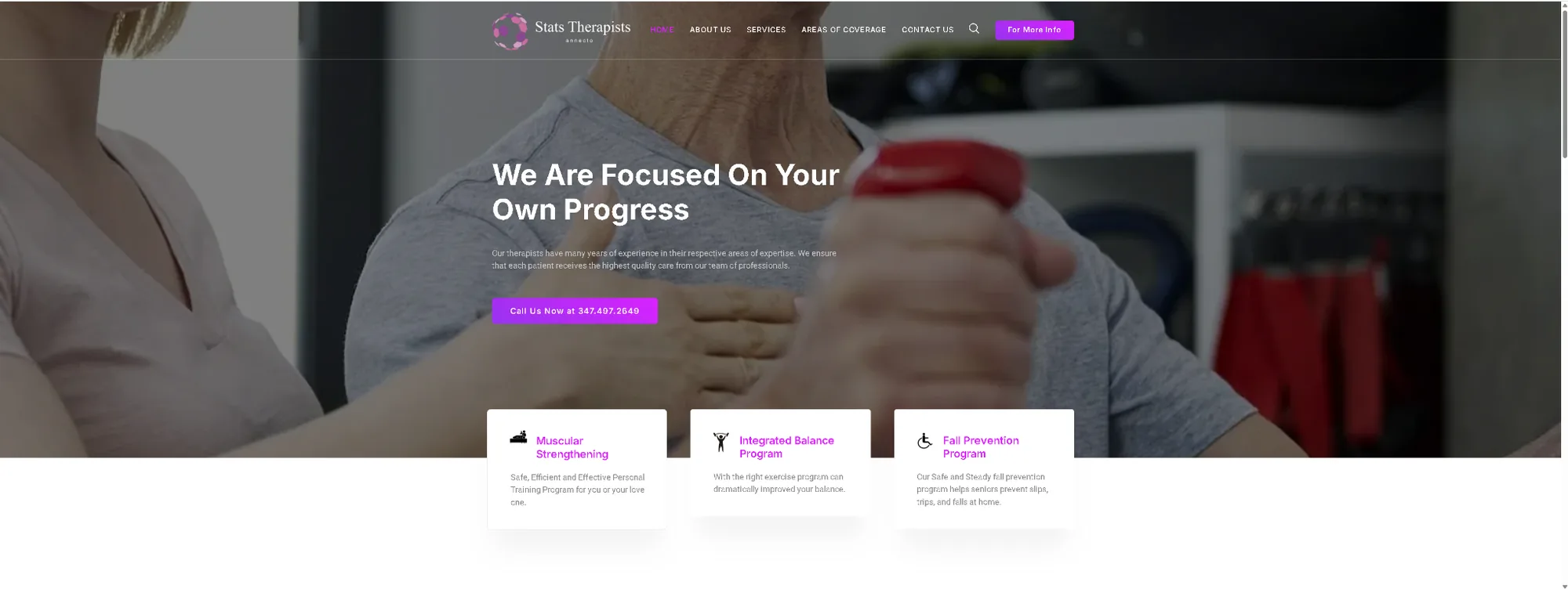 Stats Therapists website homepage